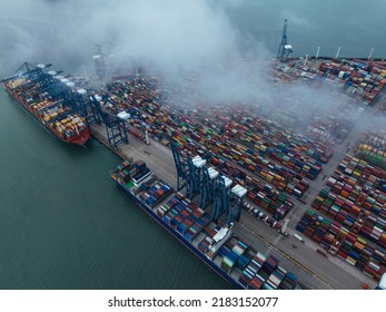 Aerial View Of Yantian Container Terminal,China