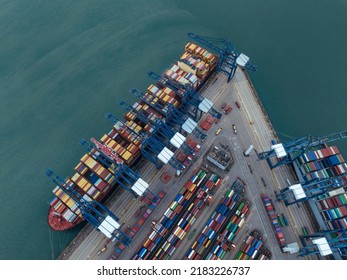 Aerial View Of Yantian Container Terminal,China