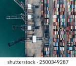 Aerial view of Yantian international container terminal in Shenzhen city, China