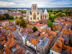Aerial View Of York Minster In England, UK