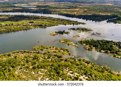 Aerial View Of The Zambezi River, Africa