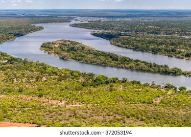 Aerial View Of The Zambezi River, Africa