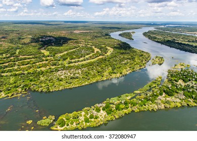 Aerial View Of The Zambezi River, Africa