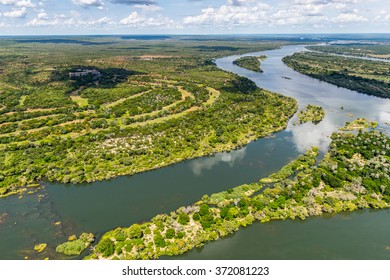 Aerial View Of The Zambezi River, Africa