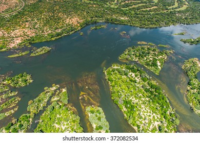 Aerial View Of The Zambezi River, Africa