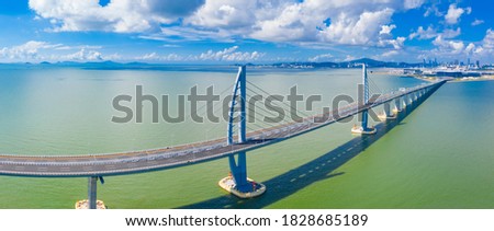 Aerial view of the Zhuhai section of the Hong Kong–Zhuhai–Macau Bridge, China