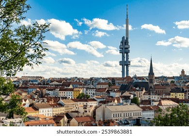 Aerial view of Zizkov district, with Television Tower transmitter in Prague - Powered by Shutterstock