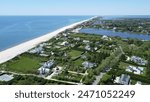 Aerial Views of the Beach in Southampton, New York