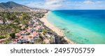 Aerial views of Butihondo and Jandia beach, Fuerteventura, Canary Islands, Spain