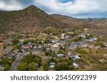 Aerial Views of Historic Town Jerome, Arizona, America, USA.