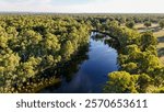 Aerial views of lagoons near the Murray River between Howlong and Corowa