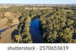 Aerial views of lagoons near the Murray River between Howlong and Corowa