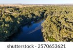 Aerial views of lagoons near the Murray River between Howlong and Corowa