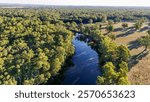 Aerial views of lagoons near the Murray River between Howlong and Corowa