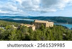 aerial views of the monastery of Leyre in Navarre, Spain