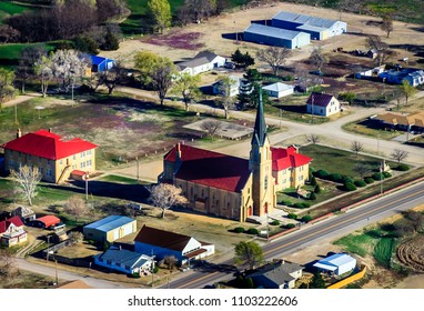 Aerial Views Of The Volga German Town Liebenthal In Western Kansas