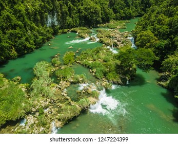 Aerial Of Waterfall In Loboc, Bohol