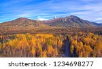 Aerial/Drone photo of fall foliage Palmer Alaska