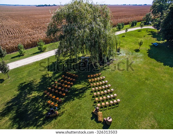 Aerialdrone View Farm Wedding Venue Illinois Stock Photo Edit Now