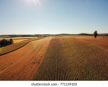 Aerials Of Rural Farmland In Shrewsbury, Pennsylvania