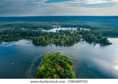 AerialView of lake and national park Muggelsee in Germany