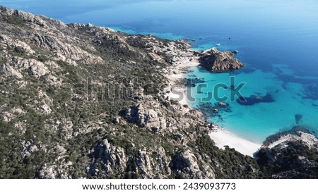 Aerialview of Spargi Island in La Maddalena Archipelago, a paradise of the nature