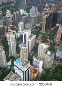 Aeriel View Of Kuala Lumpur, The Capital City Of Malaysia.