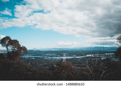 Aeriel View Looking At Canberra City Scape 