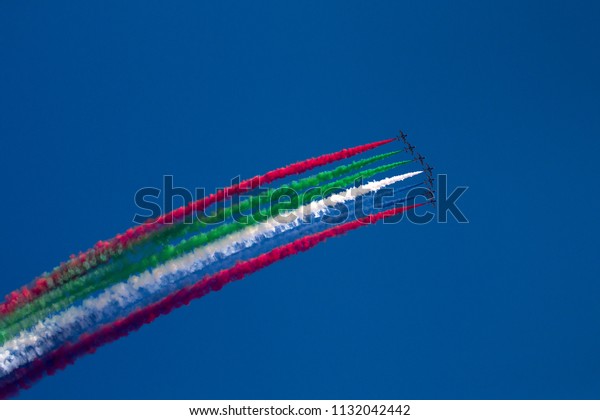 Aerobatic team performing\
in Public event