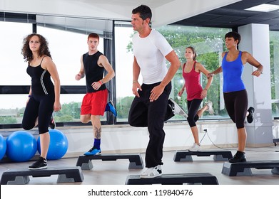 Aerobics Class In A Gym, Italy