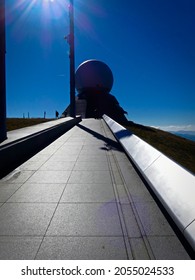 Aeronautical Radome On Top Of A Mountain