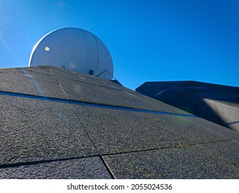 Aeronautical Radome On Top Of A Mountain