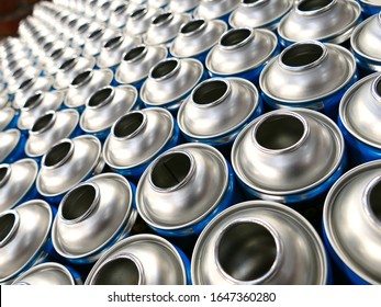 Aerosol Cans In Production Factory
