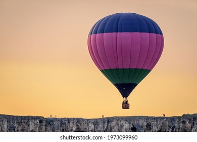 Aerostat In Air Above Land Edge