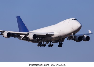 Aerotranscargo Boeing 747-400 cargo airplane landing in Graz, Austria