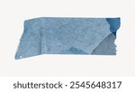 Aesthetic blue washi tape design on Simple textured paper tape isolated on white. Minimal blue simple aesthetic paper tape. Blue paper tape for aesthetic journal design element isolated.