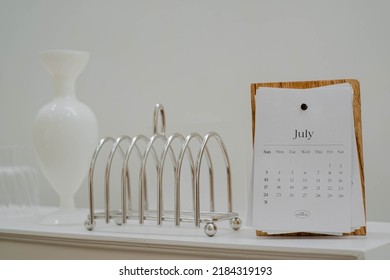 Aesthetic Homemade Calendar On July That Made From Wood And 2 Other Decoration Properties