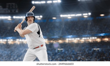 Aesthetic Shot of Batter Successfully Hitting A Ball Thrown By Pitcher on Big Stadium With Crowd Cheering. International Baseball Championship Match on Arena Full of Fans Supporting Favourite Team - Powered by Shutterstock