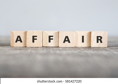 AFFAIR Word Made With Building Blocks