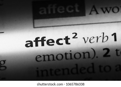 affect verb word in a dictionary. affect verb concept.