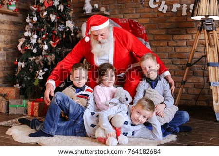 Similar – Image, Stock Photo Child hold christmas lamp with glass and candle inside in the night to pine tree.