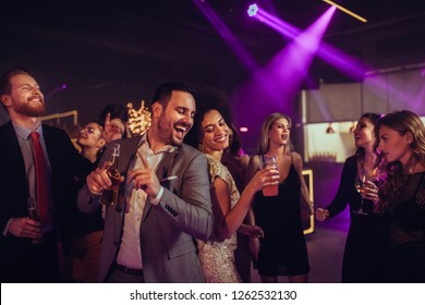 Affectionate Young Couple Dancing Together Nightclub Stock Photo ...