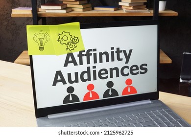 Affinity audiences are shown on a business photo using the text