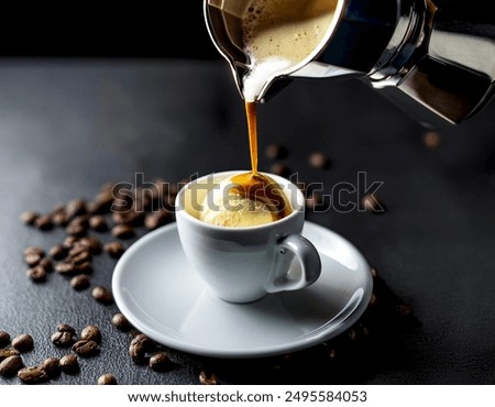 Foto Bild Affogato al Caffè / Espresso mit Vanilleeis