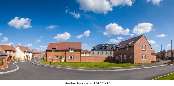 Affordable New Build Housing And Summer Sky.