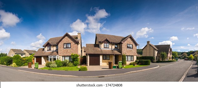 Affordable New Build Housing And Summer Sky.