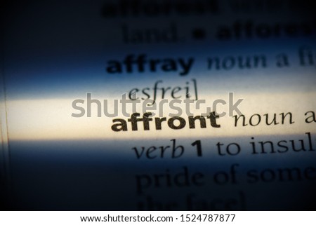 affront word in a dictionary. affront concept, definition.