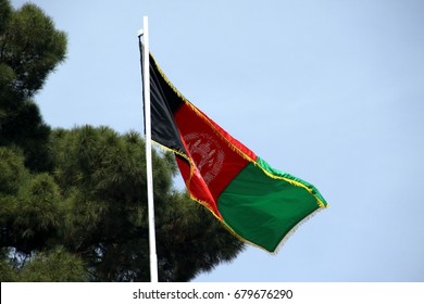 Afghan Flag In The City Of Kabul - Afghanistan 