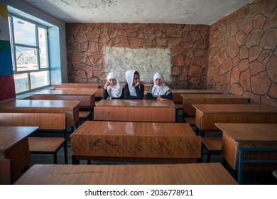 Afghan Girls At School In Herat. Afghanistan.2019