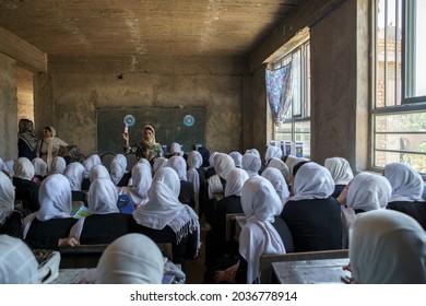 Afghan Girls At School In Herat. Afghanistan.2019